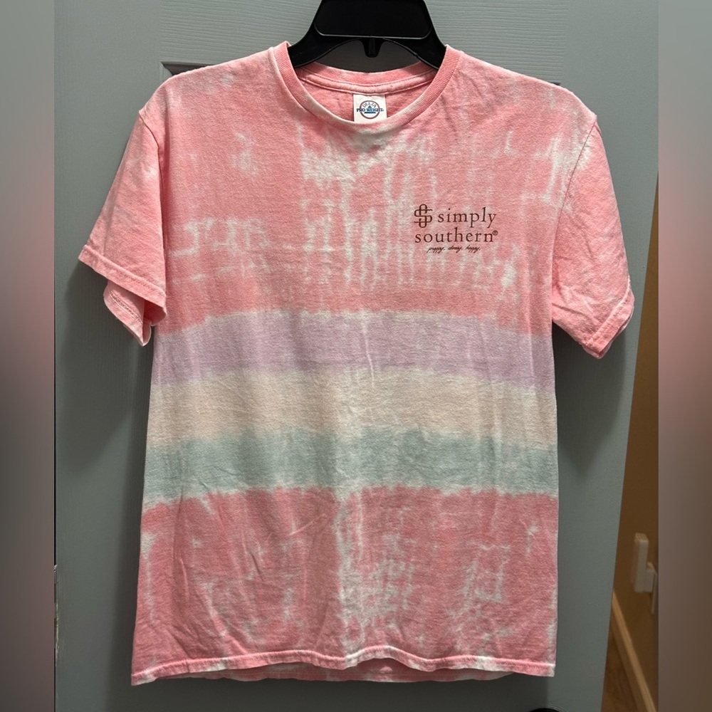 Simply Southern Happy Life Happy Mind Sloth Tie Dye Short Sleeve T-shirt Medium - Picture 2 of 10